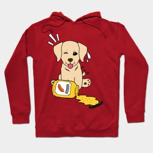 Cute Golden Retriever Spilled a jar of mustard sauce Hoodie